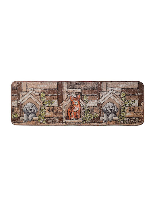 Sdim Kitchen Mat Non-Slip Collage 9703 Brown 50x150cm