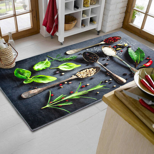 Dimcol Spices 245 Kitchen Mat Runner with Anti-slip Underlay Gray 80x200εκ.