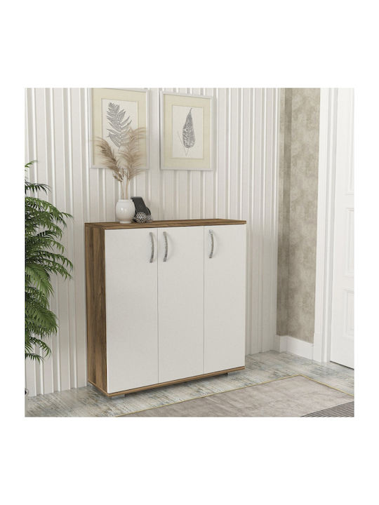 Organizatoare Pantofi Din Lemn Sinem Cu 5 Rafturi Nuc Alb L89xA29.5xÎ93cm