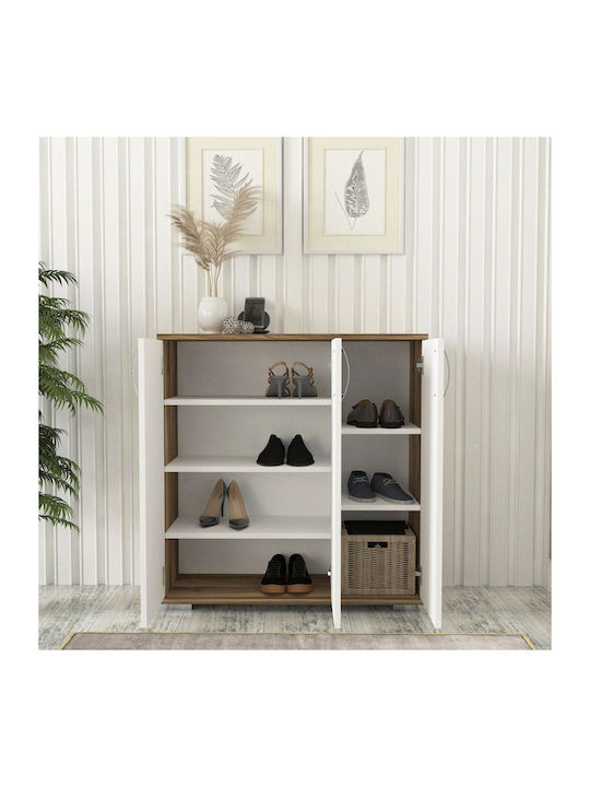 Organizatoare Pantofi Din Lemn Sinem Cu 5 Rafturi Nuc Alb L89xA29.5xÎ93cm