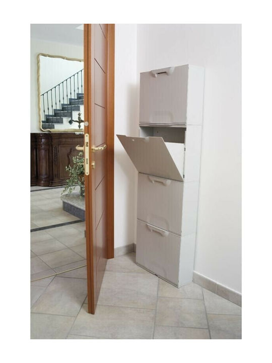 Πλαστική Παπουτσοθήκη με 1 Ράφι Λευκή 51x17.3x40.1cm