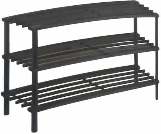 Holz Schuhregal Grau 74x26x49cm Sidirela E-3774