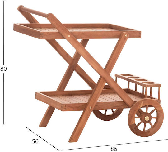 Trolley Table 86x56x80 Natural