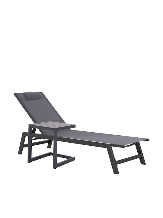 Sitting Room Outdoor Aluminum Table Dark Grey 42x43x53cm