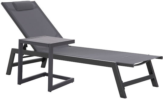 Sitting Room Outdoor Aluminum Table Dark Grey 42x43x53cm