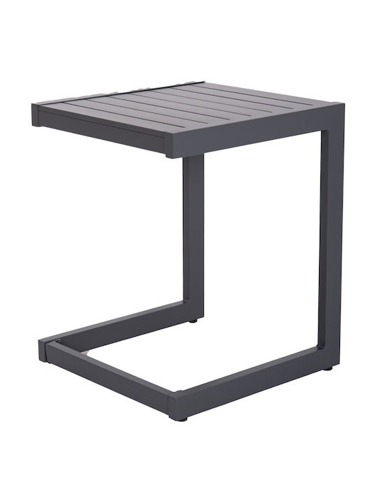 Sitting Room Outdoor Aluminum Table Dark Grey 42x43x53cm
