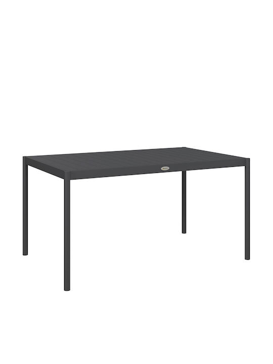 Masa pentru spații exterioare Aluminiu Gri închis 145x90cm