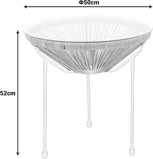 Acapulco Table 50x50x52 White Shade Acapulco Table 50x50x52 White Shade