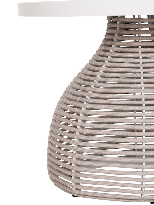 Auxiliary Table for Small Outdoor Spaces Aluminum Driscoll Cream 55x55x45cm