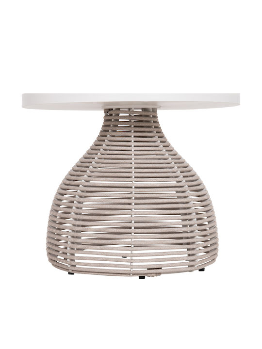 Auxiliary Table for Small Outdoor Spaces Aluminum Driscoll Cream 55x55x45cm
