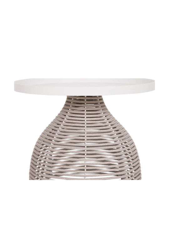 Auxiliary Table for Small Outdoor Spaces Aluminum Cream 55x55x45cm