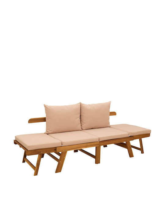 Bancă De Exterior Din Lemn Cu Perne 162x72x65cm
