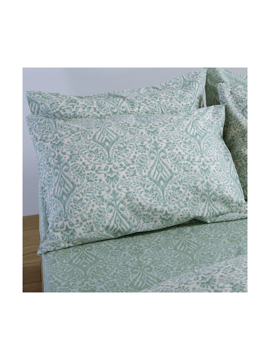 Nef-Nef Homeware Homeware Μαξιλαροθήκη με Φάσα Green 52x72εκ.