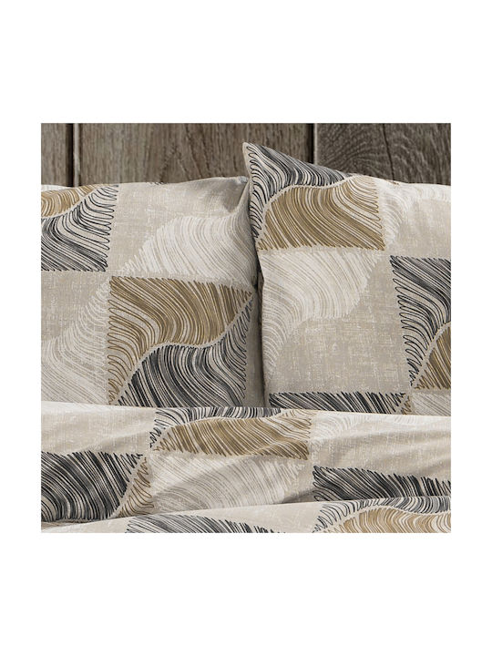 Dimcol Pillowcase with Envelope Cover Beige-Black 50x70cm