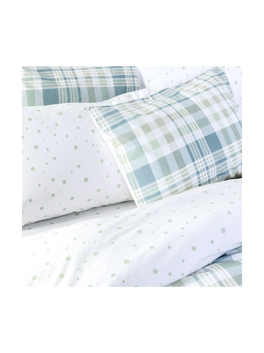 Nima Miles Σετ Μαξιλαροθήκες Oxford White-green 52x72εκ.
