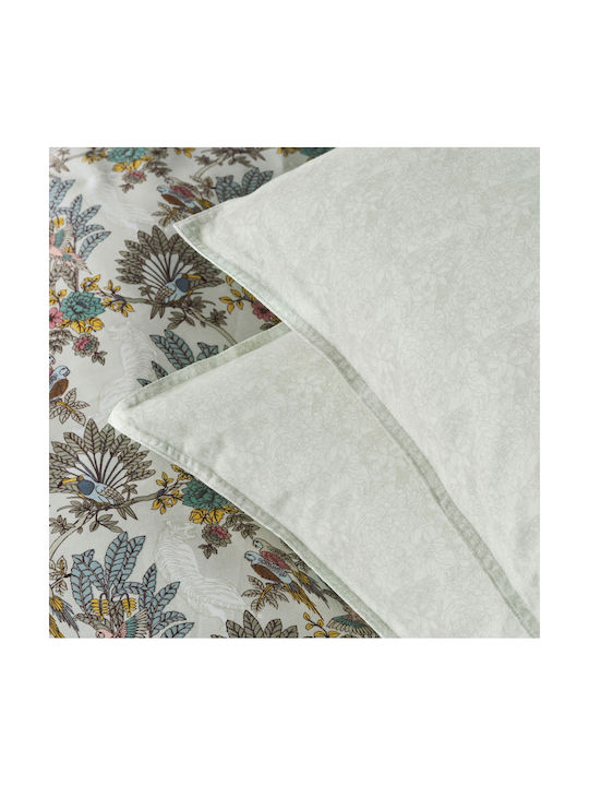 Kentia Parrot Kissenbezüge Oxford Grün-Creme Set 50x70cm
