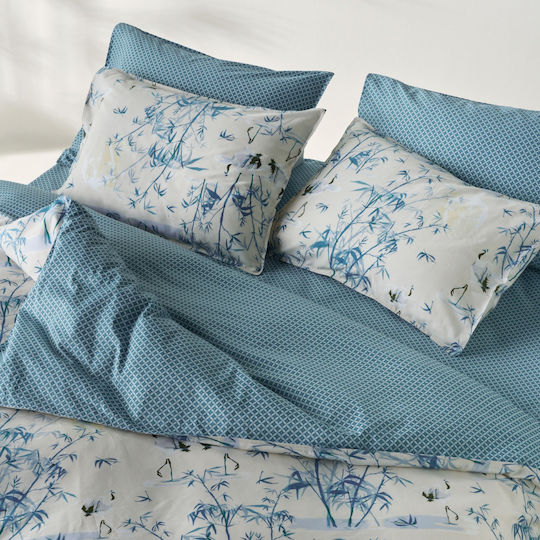 Kentia Shizen Σετ Μαξιλαροθήκες Oxford Blue 50x70εκ.