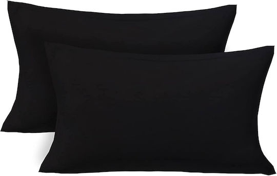 TnS Set Pillowcases with Envelope Cover Black 52x72cm
