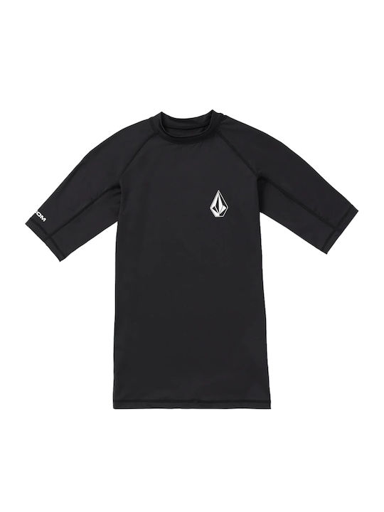 Volcom Lido Rashguard UPF 50 Tricou De Protecție Solară Pentru Bărbați Mâneci Scurte Negru