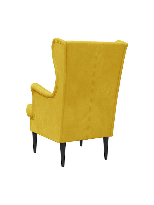 Velvet Yellow Armchair 65x79x100cm