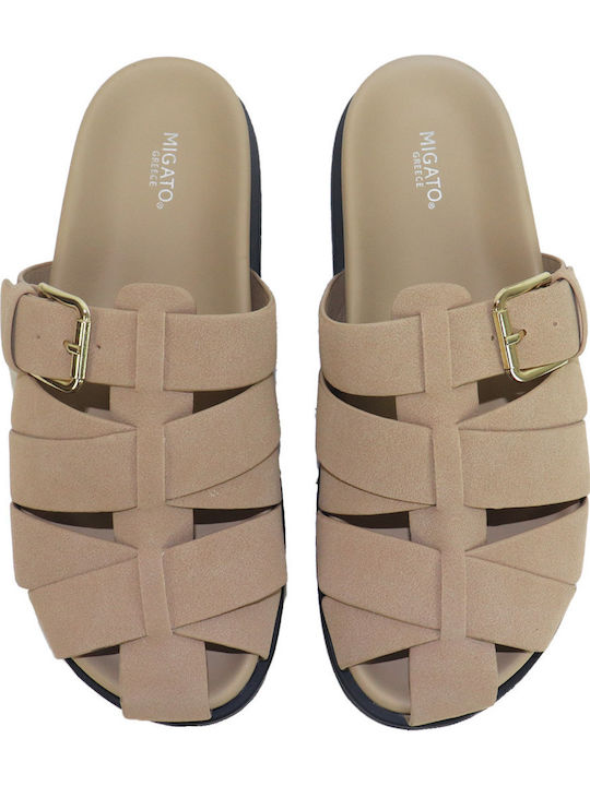 Flache Sandalen Für Damen Beige