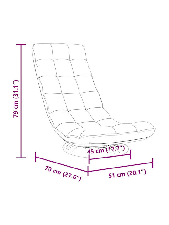 Swivel White Armchair 70x51x79cm