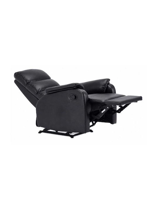 Comfort Πολυθρόνα Relax με Υποπόδιο από Δερματίνη Μαύρη 79x97x101cm
