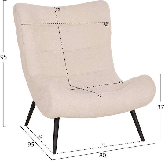 Sessel Ecru 97x80x100cm