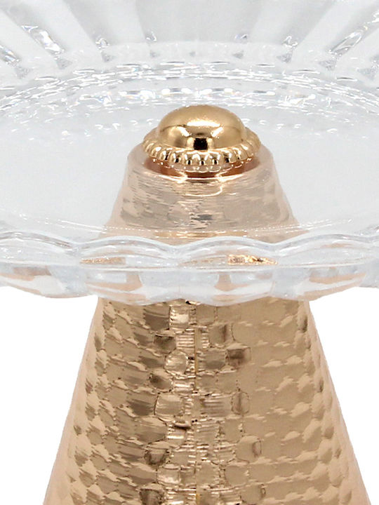 Keskor Glass Gold Cake Stand 23x23x11cm