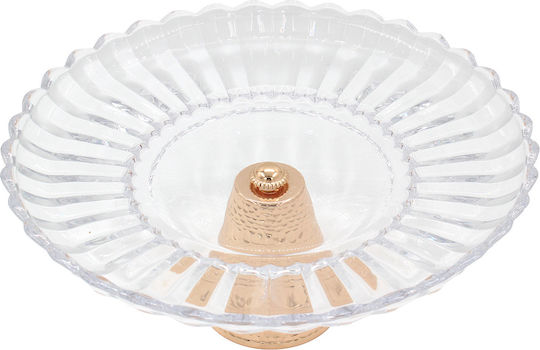 Keskor Glass Gold Cake Stand 32.5x32.5x14cm