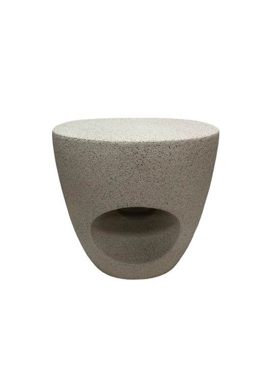 Round Side Table Portal Sand Beige W50xD41xH46.5cm