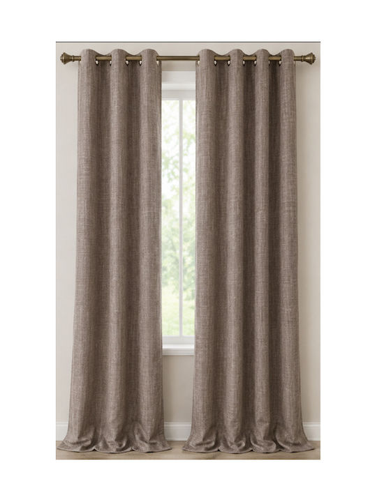 Kipper Perdea cu Capse Cationic Taupe 140x260cm