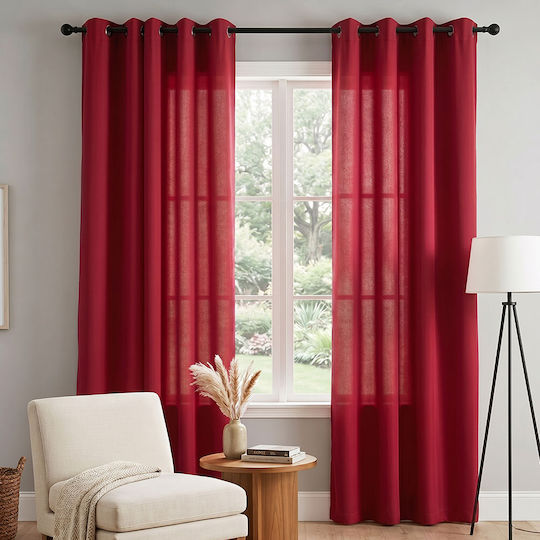Κουρτίνα με Τρουκς S-F Duo Rouge 135x240εκ.