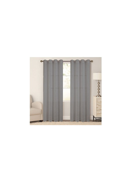 Chios Hellas Perdea Cu Capse Gri 260x140 Cm
