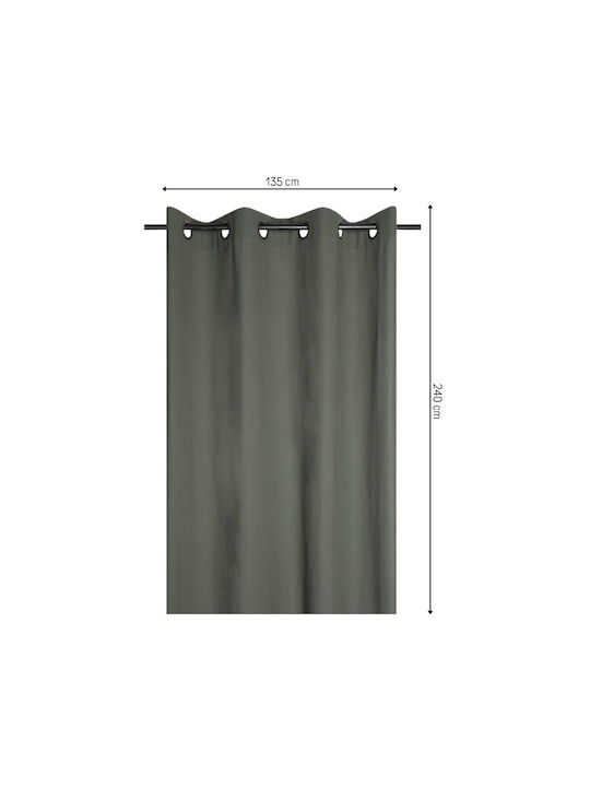 Κουρτίνα με Τρουκς S-f Duo Πράσινη 135x240εκ.