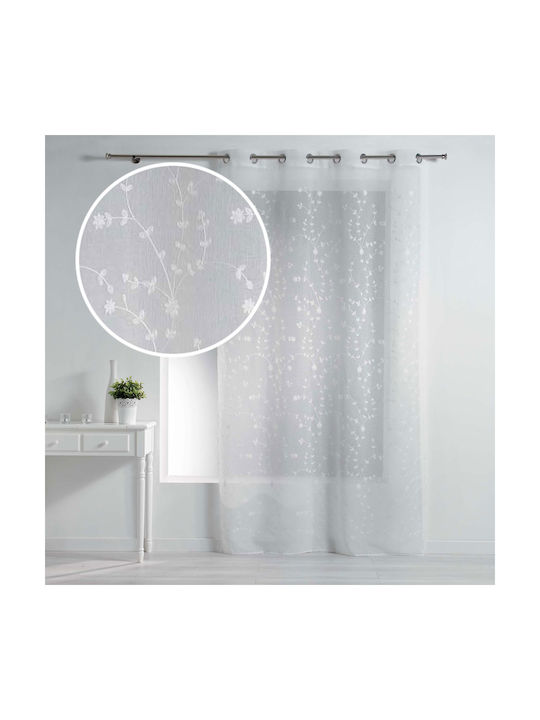 Douceur d'Intérieur Curtain with Grommets L-C Petite Fleur White 140x240cm