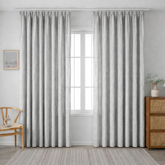 My Home Luxury Window Curtain with Pencil Pleat Dark Gray 295x270cm