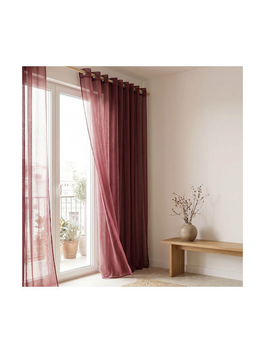 Κουρτίνα με Τρουκς Dark Pink 140x260εκ.