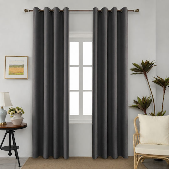 Lucktora Vorhang mit Grommet Grau 270x265cm
