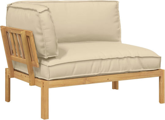 Scaun De Exterior Din Lemn Bej Cu Pernă 133x92x69cm