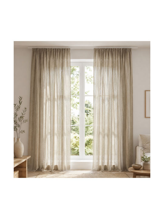 My Home Luxury Vorhang mit Bleistiftfalten Beige Sand 280x270cm