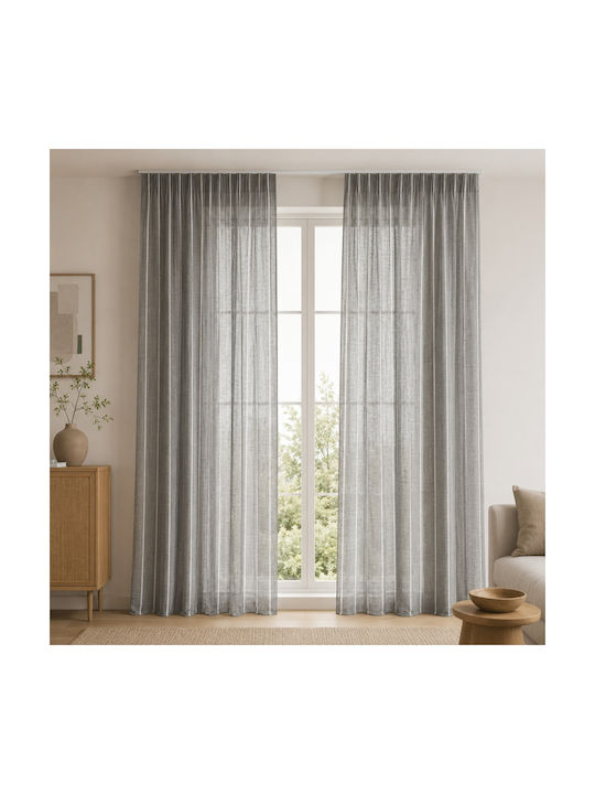 My Home Luxury Curtain With Pencil Pleat Dark Gray 280x270cm