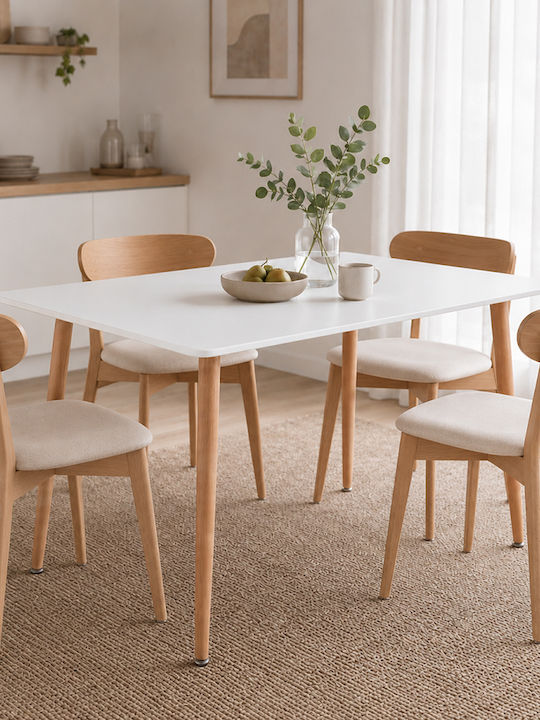 Esszimmer- und Küchentisch Metall Weiß 120x80x75cm