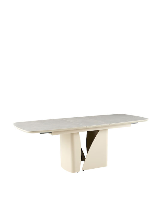 Celeste Kitchen Table Extendable with Marble Surface Beige 180x90x76cm