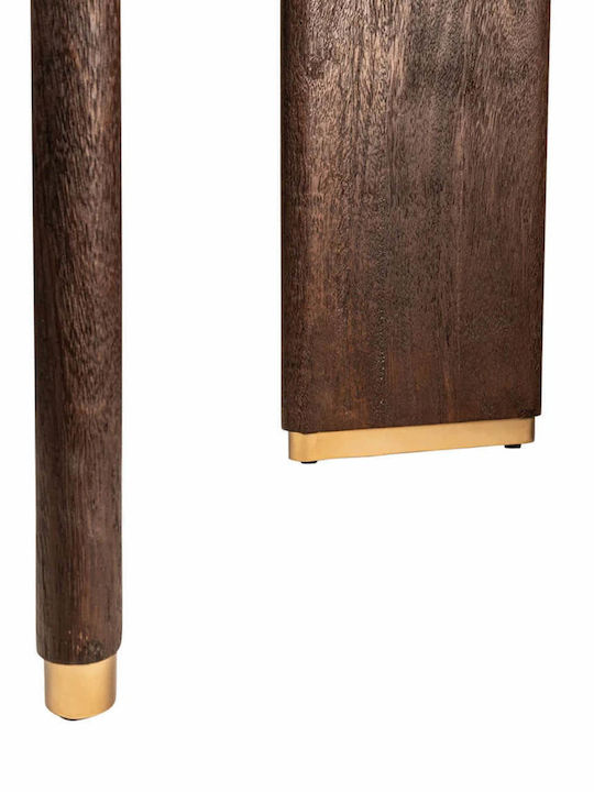 Masă Sala de mese din Lemn Masiv & Metal Maro 240x100x77buc