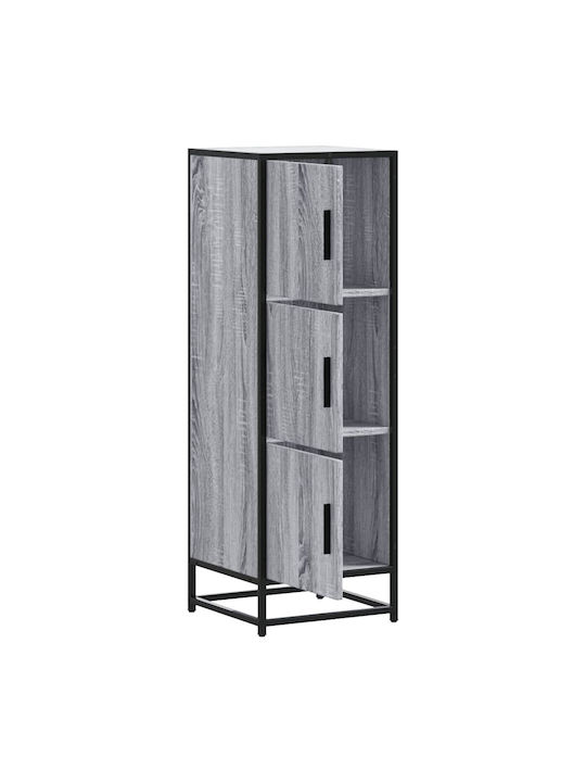 Hochschrank Wandnischenschrank Wohnzimmer aus Holz & Metall Grau 35.5x35x106.5cm