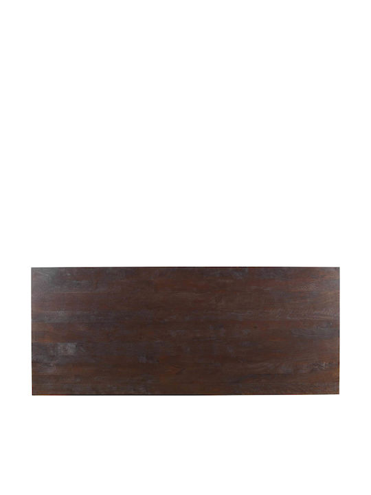 Masă Sala de mese din Lemn Masiv & Metal Maro 200x100x77buc