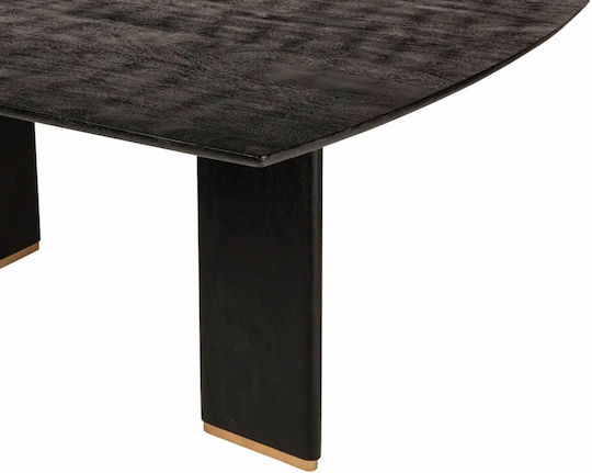 Liber Luxury Living Masă Pentru Sala De Mese Din Lemn Masiv Și Metal Negru 240x100x77cm