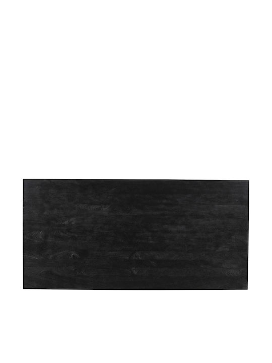 Masă Sala de mese din Lemn Masiv & Metal Negru 280x110x77buc