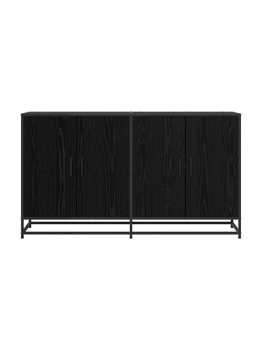 Wooden Office Cabinet Black Oak 134x35x76cm